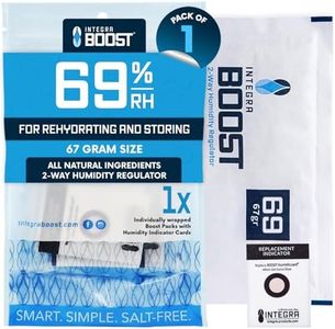 Integra Boost - 69% RH Level - 67 Gram Size - Two-Way Humidity Control Pack - Incl. Replacement Indicator Cards - Food Storage & Herbs Moisture Balancer for Up to 1 LB (Pack of 1)
