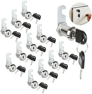 GOYADA 12 Pack 1-1/8 Inch 30mm Cabinet Locks with Keys, Cam Lock Cylinder 30mm Length, Letterbox Lock Mailbox Lock with Keys Keyed Alike for Cabinet, Toolbox, Drawer (The Key of Each Lock is Same)