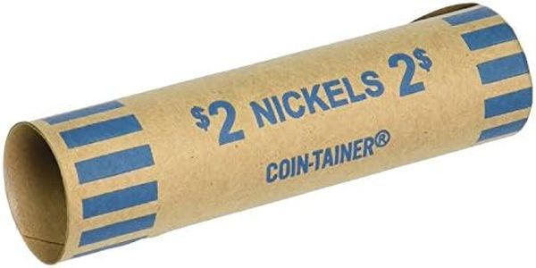 BAZIC Coin Wrappers Rolls - Nickel, Made in USA, Durable Preformed Wrappers Roll Paper Coins Tubes (36/Pack), 1-Pack