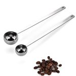 U-Taste 1&2 Tablespoon Coffee Scoop: 18/8 Stainless Steel Measuring Scooper, 8.5in Long and Thick Handle Metal Meaure Spoon for Ground Coffee, Bean, Powder in Canister (15&30ml/1&2Tbsp, Silver)