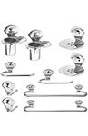 CSI INTERNATIONAL Stainless Steel Bathroom Accessory Set Robe Hook/Towel Rack/Towel bar/soap Dish/Tumbler Holder (Set of 2) 10 Pieces (Stainless Steel)