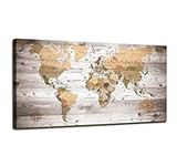 World Map Wall Art for Office Vinta