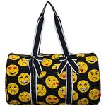 Quilted Weekend Travel Overnight 20" Large Duffle Bag 3 (Emoji Black)