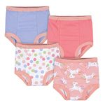 Gerber Baby Girls' Infant Toddler 4 Pack Potty Training Pants Underwear, Unicorn Pink and Purple, 3T