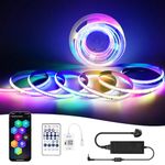 WiFi Smart RGB+IC COB LED Strip 10M,Colour Changing LED Tape Lights,DC24V,10mm Width,Multicoloured Flexible Lights with APP Control,Work for Alexa for Home DIY Lighting