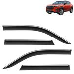 KINGSWAY Accessories Chrome Lining Door Visor Only Compatible with Honda Elevate (Year 2023 Onwards) All Model, Premium Chromeline Unbreakable Car Rain Guard Side Rear Wind Deflectors, Set of 4 Pcs