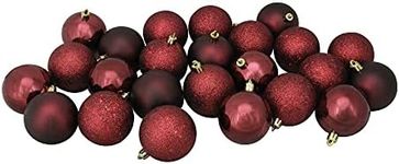North Light 24ct Burgundy Shatterproof 4-Finish Christmas Ball Ornaments 2.5" (60mm)