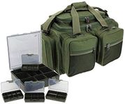 DELUXE CARP FISHING MULTI POCKET CARRYALL HOLDALL TACKLE BAG & TACKLE BOX LUGGAGE SET XPR NGT