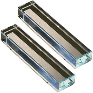 vskikris Glass Paperweight - 2 Pcs Clear K9 Glass Blocks for Office Desk & Books (5.9"x1.2"x0.8") - Modern Home Decor Crafts & Gifts Set with Transparent Glass Tiles