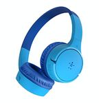 Belkin SOUNDFORM Mini Kids Wireless Headphones with Built in Mic, 30 Hours Playtime, Bluetooth 5.0 or Wired Connection, On Ear Headsets for Travel, School - Compatible with iPads, Galaxy, Tablet–Blue