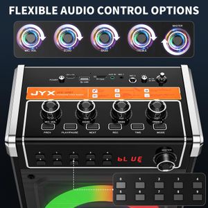JYX Karaoke Machine with 2 Wireless Microphones – Black