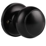 Probrico Flat Ball Door Knobs Half Dummy Knobs Single Side Half Handle for Closet, Non-Turning Knob Set Matte Black Finish 3 Pack