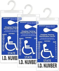 LotFancy Handicap Placard Holder for Auto, Pack of 3, Disabled Parking Permit Sign Holder with Larger Hook