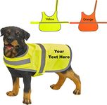 Personalised High Vis Dog coat vest pet puppy safety hi viz custom print reflective Both Sided Print (Medium, Yellow)