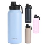 HYDRATE Insulated Water Bottle - Durable Stainless Steel Water Bottle for Optimal Temperature Control - Vacuum Double Wall Technology - Hot & Cold Drink Storage - Thermal Water Bottle - Blue