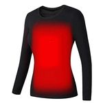 Heated Underwear for Women UK USB Charging Electric Body Warmer Long Sleeve T-Shirt Heated Tops Winter Warming Heating Base Coat Windproof Heated Blouse Washable Thermal Clothes for Fishing Motorcycle