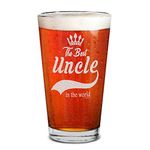 Shop4Ever The Best Uncle In The World Laser Engraved Beer Pint Glass ~ Birthday Christmas Gift for Uncle Funcle ~ (BP, 16 oz.)