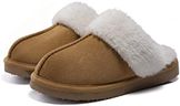 Litfun Women's Fuzzy Memory Foam Slippers Fluffy Winter House Shoes Indoor and Outdoor, Brown 9-10