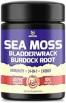 100 Capsules - Sea Moss Capsules 20790mg with Bladderwrack, Burdock, Ashwagandha & More - 34in1 Sea Moss Supplement for Immune System, Energy