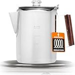 COLETTI Bozeman Induction Percolator Coffee Pot — Camping Coffee Pot, Coffee Percolator – America’s Favorite Percolator – NO Aluminum or Plastic [9 cup]