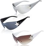 LUTER 3pcs Rimless Sunglasses y2k, 