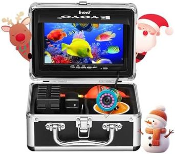 Eyoyo Underwater Fishing Camera 7 inch LCD Monitor Fish Finder Waterproof 1000TVL Fishing Camera 12pcs Infrared Lights for Lake, Boat, Ice Fishing