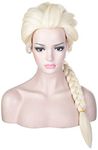 Morvally Women Blonde Braided Pigtail Wig for Princess Cosplay Costume Halloween