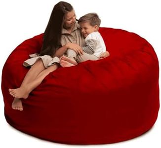 ULTIMATE SACK 6ft Bean Bag Chair, Oversize Bean Bag Chair for Adults, Comfy Chair Bean Bag Couch Lounge Sofa Loveseat Furniture | Red Suede