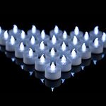 LED Candles, Pack of 50 LED Tea Lights Candles Cold White Realistic and Bright NO Flickering Tea Lights, CR2032 Battery Operated, Durable Tea Lights for Wedding, Holiday, Party, Home Decoration