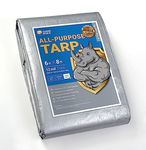 GUARD SHIELD Tarps Heavy Duty Plus+ Waterproof 6x8 Feet Silver/Black Multi-Purpose Thick Poly Tarp Cover 12mil