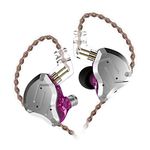 KZ ZS10 Pro In ear Headset 4BA+ 1DD Hybrid 10 Units Hifi Bass Earbuds Sports Noise Cancelling Earphones (Without mic, Purple)