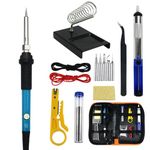 YYAOEMI Soldering Iron Kit,60w with Switch Adjustable Temperature 200 ℃ - 450 ℃,13 in 1 Electric Soldering Iron Kit Welding Tool,5 Soldering Tips,Desoldering Pump