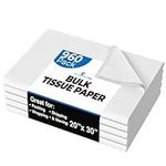 Crown Bulk Pack White Tissue Paper Gift Wrap - Ream of Paper - 20 inch. x 30 inch. Wrapping Tissue Paper - for Scrapbooking Paper, Art n Crafts, Wrapping Christmas Gifts and More!! (960 Count)
