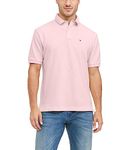 Tommy Hilfiger Men's Short Sleeve Cotton Pique Polo Shirt in Classic Fit, Pebble Pink, Large