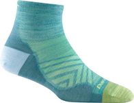 Darn Tough Women's Run 1/4 Ultra-Lightweight Running Sock (Style 1044) - Aqua, Medium