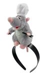 JEGERMIG Women's Funny Mouse Headband Cartoon Animal Ratatouille Plush Hairpin Headwear Halloween Accessories