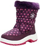 Ahannie Toddler Boys Girls Warm Snow Boots, Kid Outdoor Insulated Winter Boots, Purple, 5 Toddler