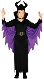 Guirca 87719, Costume Regina Malefica Bambina 7/9, Nero e Viola, 7 a 9 Anni