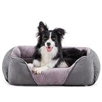 JOEJOY Medium Dogs Bed with Thickened Fiber Cotton and Soft Rabbit-Velvet 64x53x20cm, Dog Bed Medium Washable, Machine Washable Dog Bed Serves Neck&Head Support for Chihuahua and French Bulldog