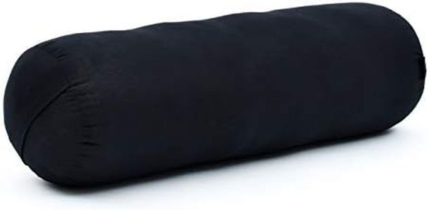 Leewadee Yoga Bolster - Standard Size – Large Meditation Cushion, Tube Pillow for Comfortable Reading, Pilates Equipment, Kapok Filling, 60 x 25 x 25 cm, Black