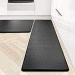 Artnice Kitchen Rugs and Mats Anti Fatigue Two Piece,0.47" Thick Standing Desk Mat Anti Fatigue Ergonomic,Memory Foam Kitchen Mats for Standing, Standing Floor Mat for Work Place Office Sofa,Black