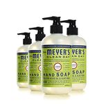 Mrs. Meyer's Clean Day Liquid Hand Soap, Cruelty Free & Biodegradable Hand Wash Formula Made with Essential Oils, Lemon Verbena Scent, 370 ml Bottles, 4 Pack