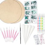 Qroof Lippan Art and Craft Material DIY Kit, A Kit with Ceramic Cones, Tools, Mould It Clay and Mirrors