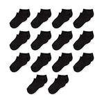 Amazon Essentials Kids Cotton Low Cut Socks, 14-Pack Black, Medium