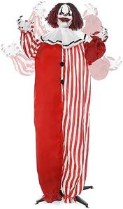 Décoration de Clown effrayante pour Halloween 1727 cm avec Yeux LED et Son (Activation sonore