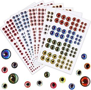 Gejoy 1242 Pieces 3D 4D Fishing Eyes Oval Fishing Lure Eyes Realistic Fishing Eye for Making Fishing Bait Fly Tying Streamers Lures Crafts (6 Sizes: 3 mm/ 4 mm/ 5 mm/ 6 mm/ 8 mm/ 10 mm)