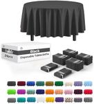 24-Pack Black Plastic Table Cloth -