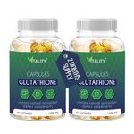 2 Pack Glutathione Reduced 1200mg | 2 Month's Supply | High Strength Supplement Natural Antioxidant 120 Softgel Capsules | L-Glutathione Delays Aging, Boosts Immunity, Protects The Liver