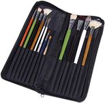 KNAFS 16-Slot Oxford Cloth Art Paint Brush Writing Brush Pen Knife Zipper Storage Holder Organizer Bag Pouch