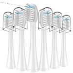 Replacement Flossing Toothbrush Heads with Covers for waterpik Sonic Fusion SF01/SF02 and Sonic Fusion 2.0 SF03/SF04,6 Count,White